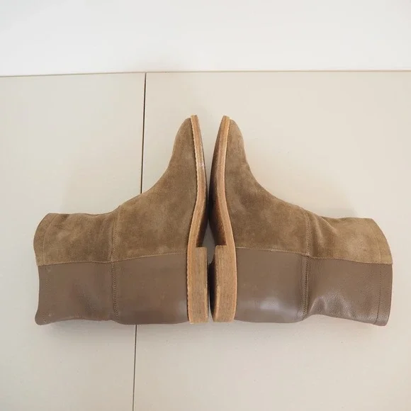 Vince Grayson Suede Leather Concealed Wedge Boots Women's Sz 9 EU 39 in Flint - Picture 6 of 10